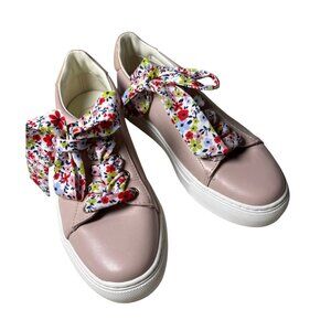 1901‎ Sneakers Shoes Size 6.5 Floral Lace Athletic Comfort Nordstrom Dusty Rose